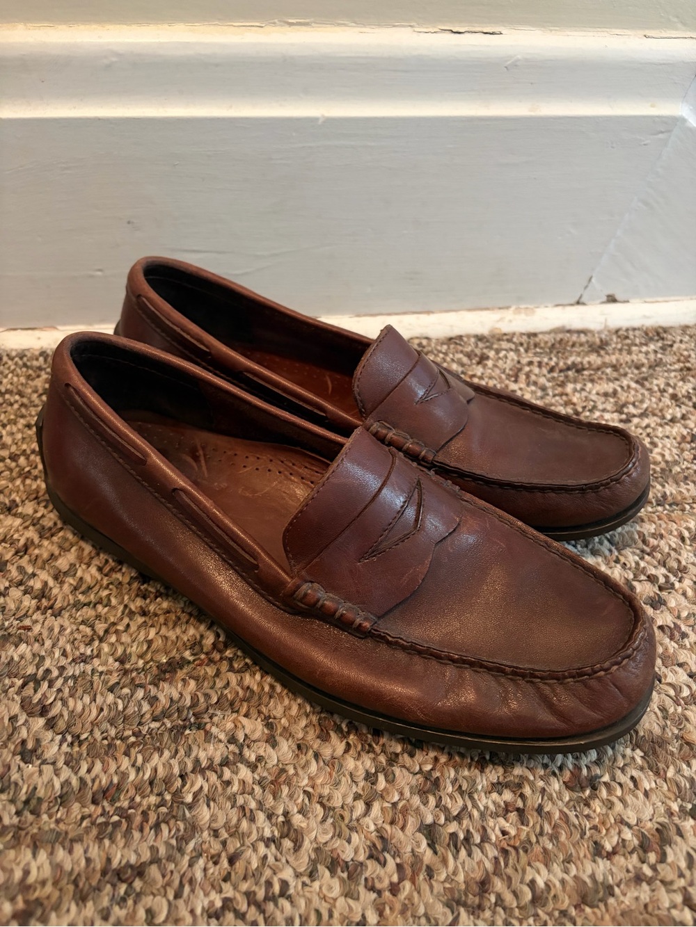 Dexter Classic Brown Leather Penny Loafers for Men Driving Mocs 10.5